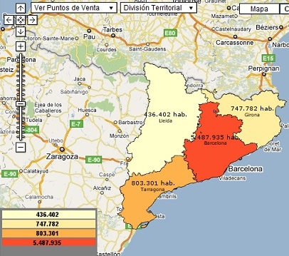 Cuadro de mando territorial sobre la población de Cataluña por Provincias (con Tuent)