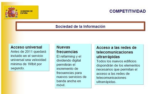 Diagrama resumen sobre las propuestas referentes a la sociedad de la información (en la ley de economía sostenible).